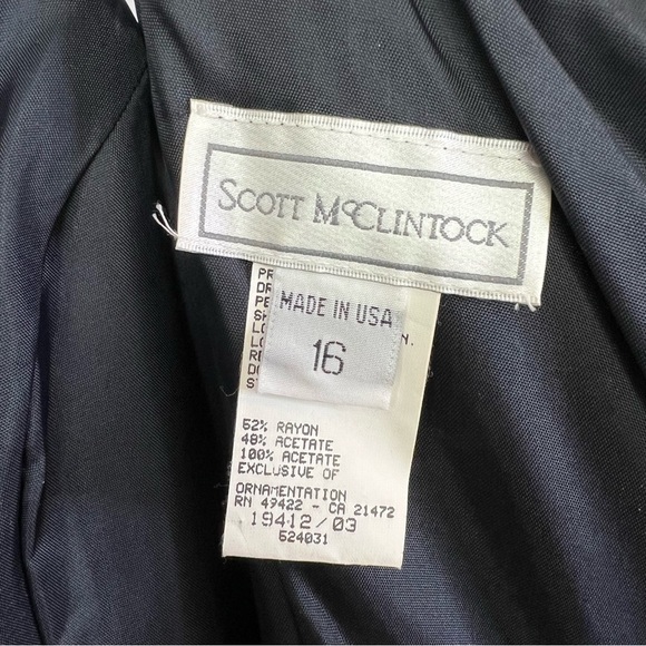 Vintage Scott McClintock Black Beaded Embroidered Long Maxi Dress Size 16 - Picture 7 of 9